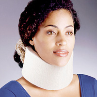 woman wearing FLA orthopedics universal cervical collar